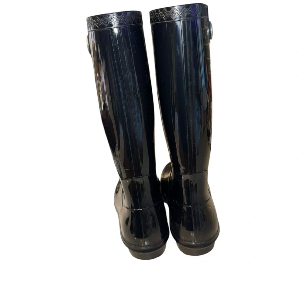 ▶️ UGG ◀️ Black Shaye Rain Boots Womens 7 - flaw